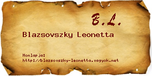 Blazsovszky Leonetta névjegykártya
